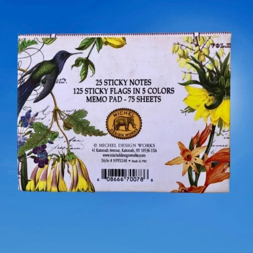 Hummingbird Compact Sticky Notes + Sticky Flags + Memo Pad Michel Design Works